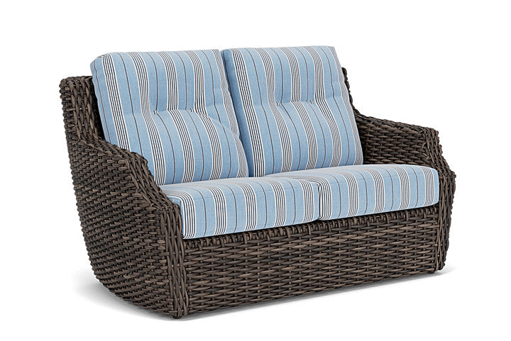 Lloyd Flanders - Largo Loveseat In Vintage Oak Finish With Hansen Sky Fabric - 241050428064 view 1