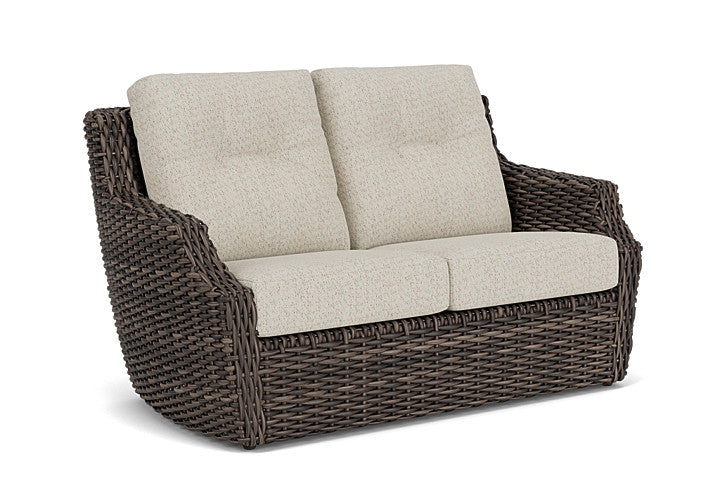 Lloyd Flanders - Largo Loveseat In Vintage Oak Finish With Knotty Mineral Fabric - 2410504282046 view 1
