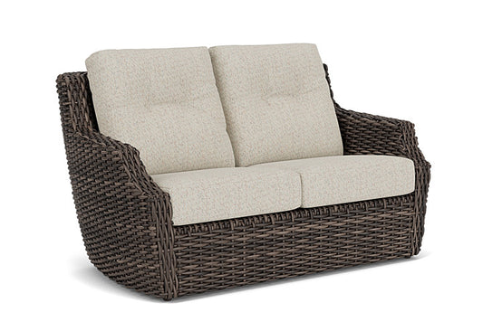 Lloyd Flanders - Largo Loveseat In Vintage Oak Finish With Knotty Mineral Fabric - 2410504282046 view 1