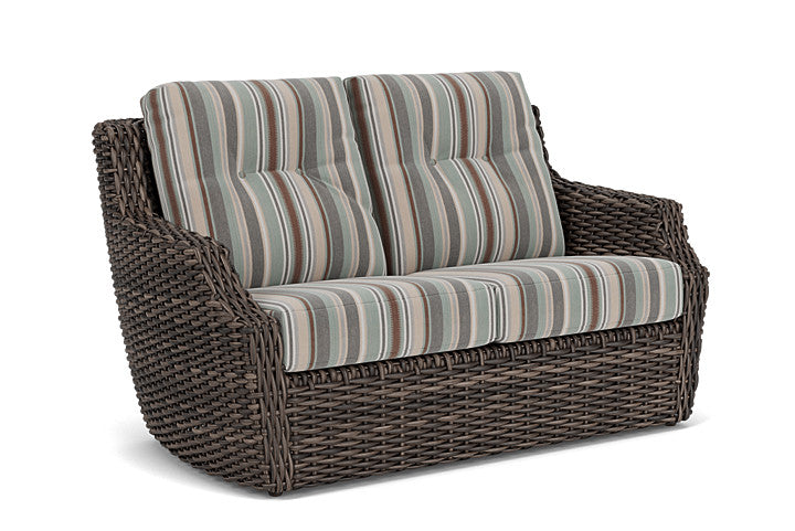 Lloyd Flanders - Largo Loveseat In Vintage Oak Finish With Lima Heron Fabric - 241050428067 view 1