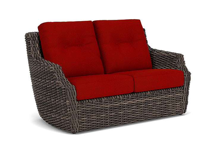 Lloyd Flanders - Largo Loveseat In Vintage Oak Finish With Partyline Lollipop Fabric - 2410504282054 view 1