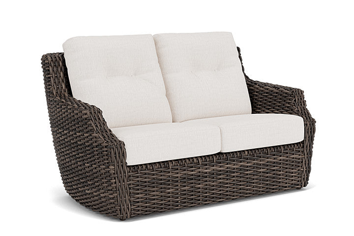 Lloyd Flanders - Largo Loveseat In Vintage Oak Finish With Reflections Snow Fabric - 2410504282014 view 1