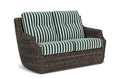 Lloyd Flanders - Largo Loveseat In Vintage Oak Finish With Safari/White Stripe Fabric - 241050428269 view 1