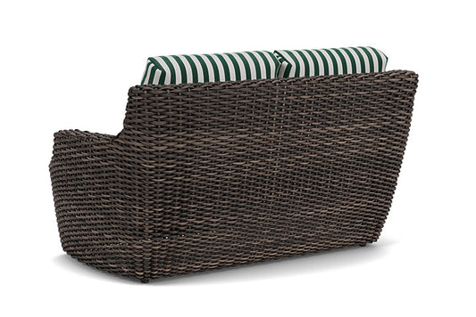 Lloyd Flanders - Largo Loveseat In Vintage Oak Finish With Safari/White Stripe Fabric - 241050428269 view 2