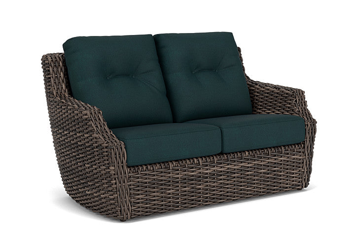 Lloyd Flanders - Largo Loveseat In Vintage Oak Finish With Sandberg Lagoon Fabric - 2410504282039 view 1