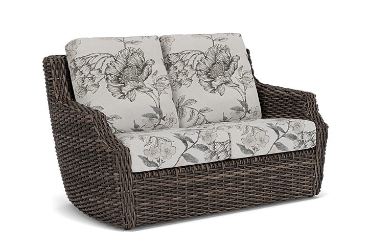 Lloyd Flanders - Largo Loveseat In Vintage Oak Finish With Serena Floral Dove Fabric - 2410504282077 view 1
