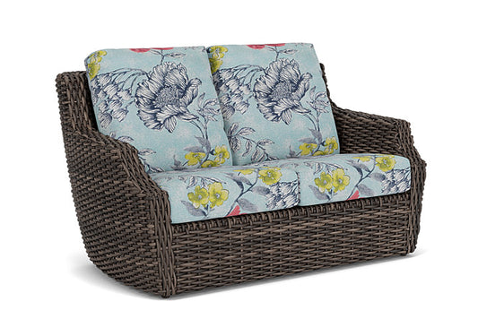 Lloyd Flanders - Largo Loveseat In Vintage Oak Finish With Serena Floral Meadow Fabric - 2410504282079 view 1