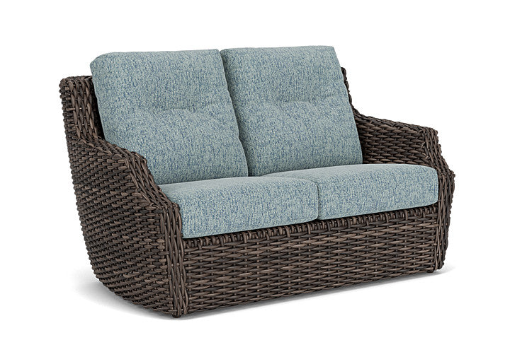 Lloyd Flanders - Largo Loveseat In Vintage Oak Finish With Serene Ocean Fabric - 2410504282032 view 1
