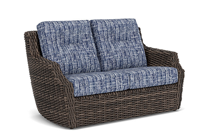Lloyd Flanders - Largo Loveseat In Vintage Oak Finish With Visions Cobalt Fabric - 241050428683 view 1