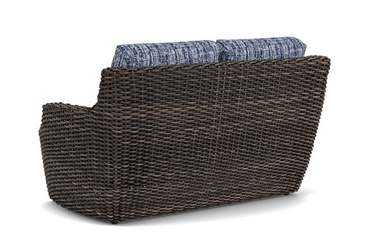 Lloyd Flanders - Largo Loveseat In Vintage Oak Finish With Visions Cobalt Fabric - 241050428683 view 2