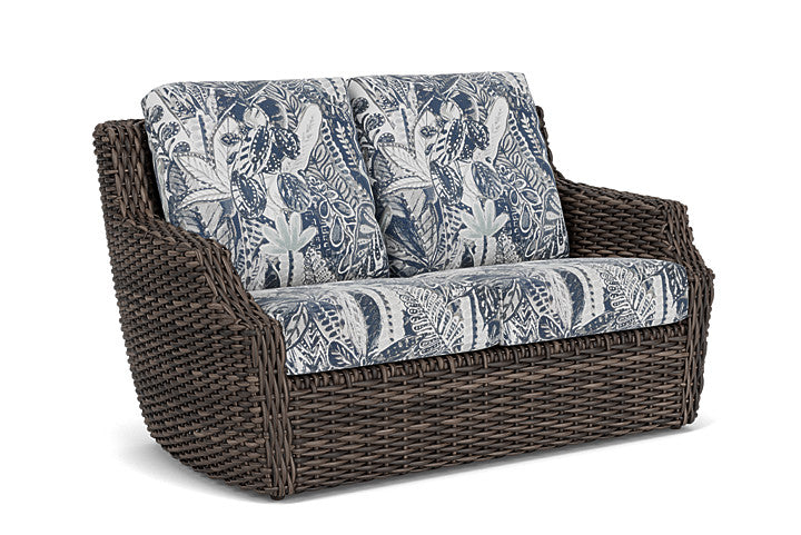 Lloyd Flanders - Largo Loveseat In Vintage Oak Finish With Wayfarer Mist Fabric - 2410504282074 view 1