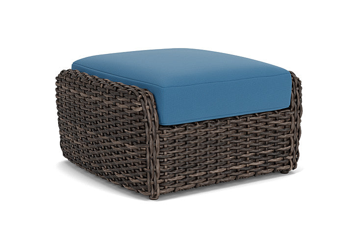 Lloyd Flanders - Largo Ottoman In Vintage Oak Finish With Bamboo Bay Sky Fabric - 2410174282007 view 1