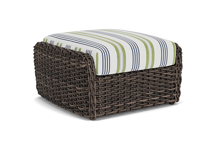 Lloyd Flanders - Largo Ottoman In Vintage Oak Finish With Berkely Hall Green Fabric - 2410174282062 view 1