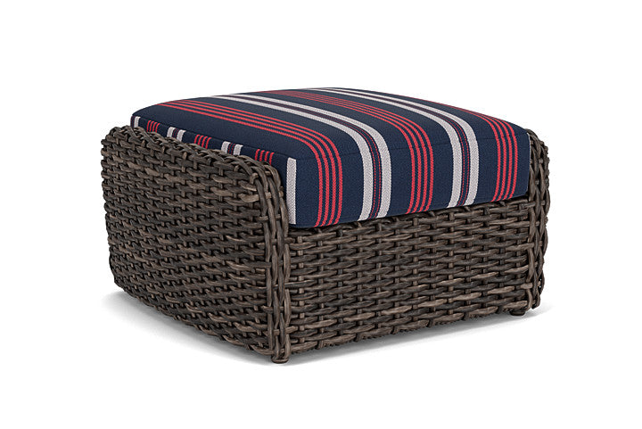 Lloyd Flanders - Largo Ottoman In Vintage Oak Finish With Berkely Hall Navy Fabric - 2410174282063 view 1