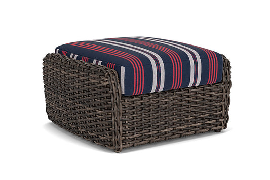 Lloyd Flanders - Largo Ottoman In Vintage Oak Finish With Berkely Hall Navy Fabric - 2410174282063 view 1