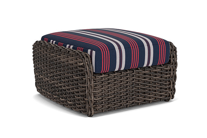 Lloyd Flanders - Largo Ottoman In Vintage Oak Finish With Berkely Hall Navy Fabric - 2410174282063 view 2