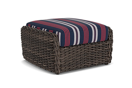 Lloyd Flanders - Largo Ottoman In Vintage Oak Finish With Berkely Hall Navy Fabric - 2410174282063 view 2