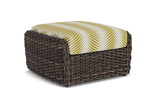 Lloyd Flanders - Largo Ottoman In Vintage Oak Finish With Clock Out Dew Fabric - 2410174282083 view 1