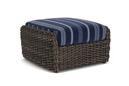 Lloyd Flanders - Largo Ottoman In Vintage Oak Finish With Consider Indigo Fabric - 2410174281969 view 2