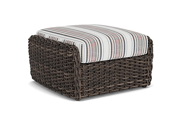 Lloyd Flanders - Largo Ottoman In Vintage Oak Finish With Deering Cadet Fabric - 2410174282047 view 1