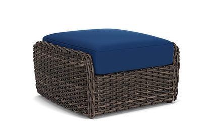 Lloyd Flanders - Largo Ottoman In Vintage Oak Finish With Flagship Lapis Fabric - 2410174281813 view 1