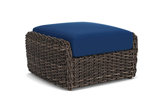 Lloyd Flanders - Largo Ottoman In Vintage Oak Finish With Flagship Lapis Fabric - 2410174281813 view 1