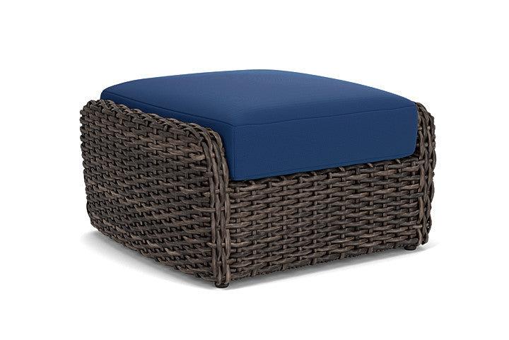 Lloyd Flanders - Largo Ottoman In Vintage Oak Finish With Flagship Lapis Fabric - 2410174281813 view 2
