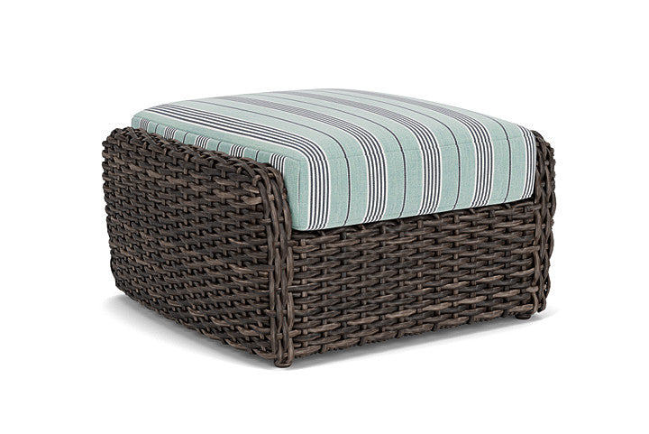 Lloyd Flanders - Largo Ottoman In Vintage Oak Finish With Hansen Seaglass Fabric - 2410174281926 view 1