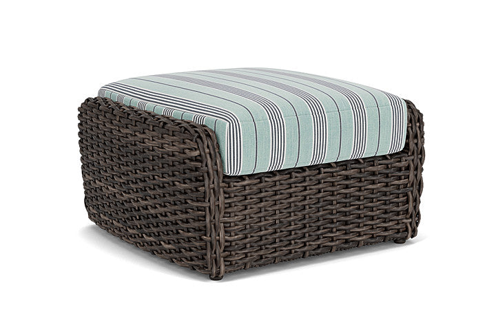 Lloyd Flanders - Largo Ottoman In Vintage Oak Finish With Hansen Seaglass Fabric - 2410174281926 view 2