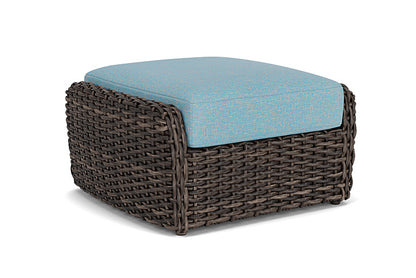 Lloyd Flanders - Largo Ottoman In Vintage Oak Finish With Leeds Light Blue Fabric - 2410174282058 view 1