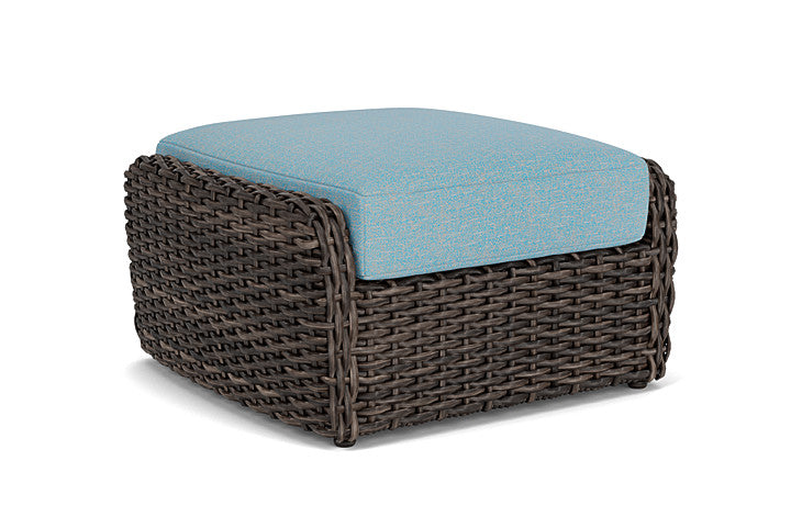 Lloyd Flanders - Largo Ottoman In Vintage Oak Finish With Leeds Light Blue Fabric - 2410174282058 view 2