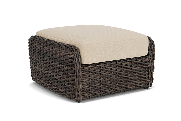 Lloyd Flanders - Largo Ottoman In Vintage Oak Finish With Raindrop Almond Fabric - 2410174282055 view 2