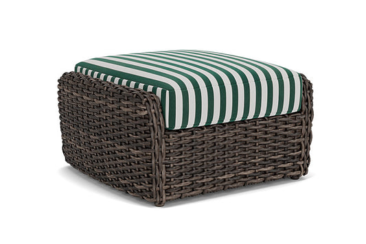 Lloyd Flanders - Largo Ottoman In Vintage Oak Finish With Safari/White Stripe Fabric - 241017428269 view 1