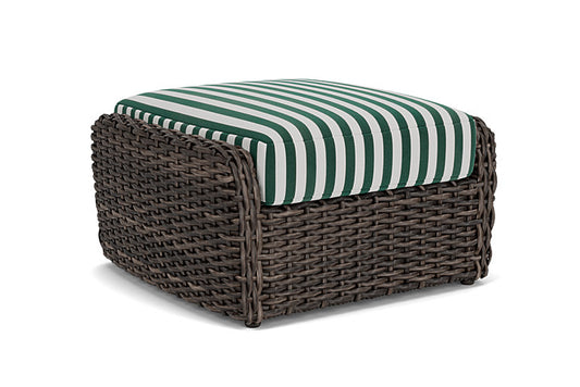 Lloyd Flanders - Largo Ottoman In Vintage Oak Finish With Safari/White Stripe Fabric - 241017428269 view 2