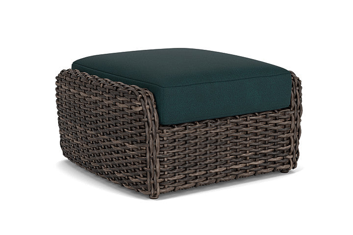 Lloyd Flanders - Largo Ottoman In Vintage Oak Finish With Sandberg Lagoon Fabric - 2410174282039 view 1