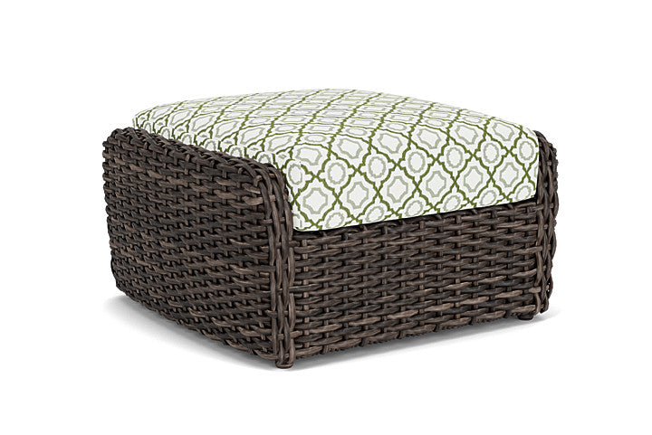 Lloyd Flanders - Largo Ottoman In Vintage Oak Finish With Savannah Green Fabric - 2410174282064 view 1