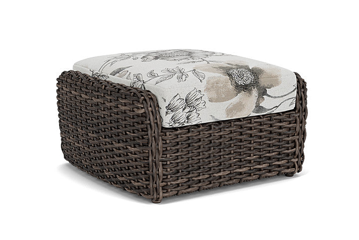 Lloyd Flanders - Largo Ottoman In Vintage Oak Finish With Serena Floral Dove Fabric - 2410174282077 view 1