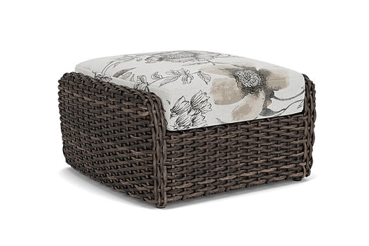 Lloyd Flanders - Largo Ottoman In Vintage Oak Finish With Serena Floral Dove Fabric - 2410174282077 view 1