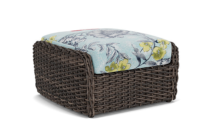 Lloyd Flanders - Largo Ottoman In Vintage Oak Finish With Serena Floral Meadow Fabric - 2410174282079 view 2