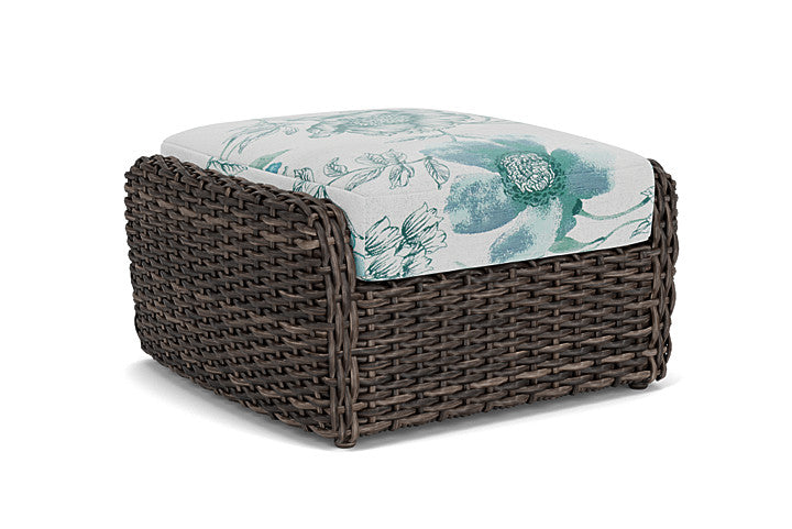 Lloyd Flanders - Largo Ottoman In Vintage Oak Finish With Serena Floral Mist Fabric - 2410174282078 view 1