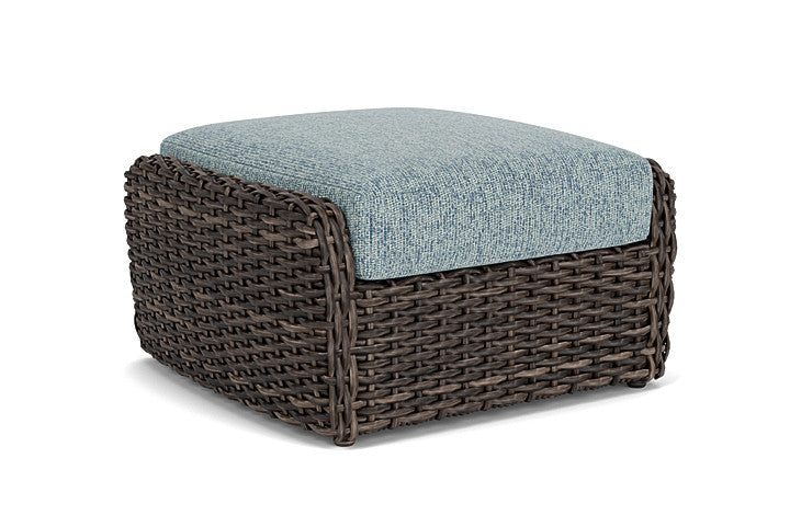 Lloyd Flanders - Largo Ottoman In Vintage Oak Finish With Serene Ocean Fabric - 2410174282032 view 1