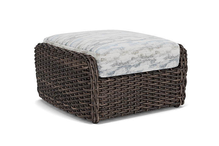 Lloyd Flanders - Largo Ottoman In Vintage Oak Finish With Stratosphere Cloud Fabric - 2410174281966 view 2