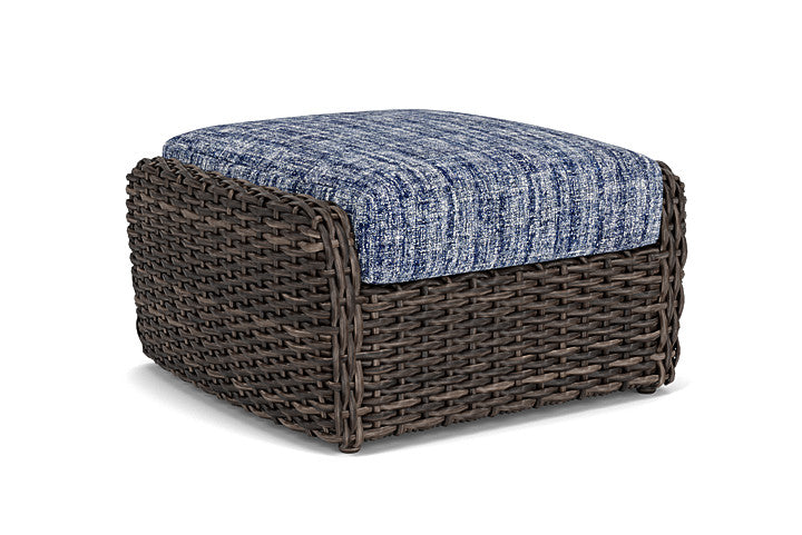 Lloyd Flanders - Largo Ottoman In Vintage Oak Finish With Visions Cobalt Fabric - 241017428683 view 1