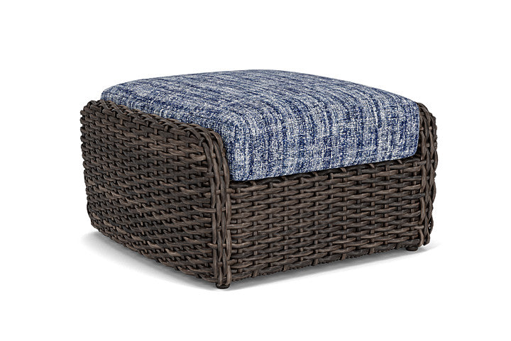 Lloyd Flanders - Largo Ottoman In Vintage Oak Finish With Visions Cobalt Fabric - 241017428683 view 2