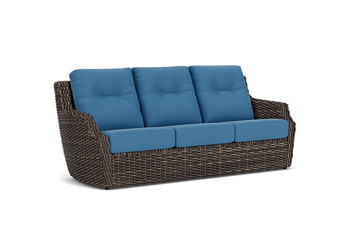 Lloyd Flanders - Largo Sofa In Vintage Oak Finish With Bamboo Bay Sky Fabric - 2410554282007 view 1