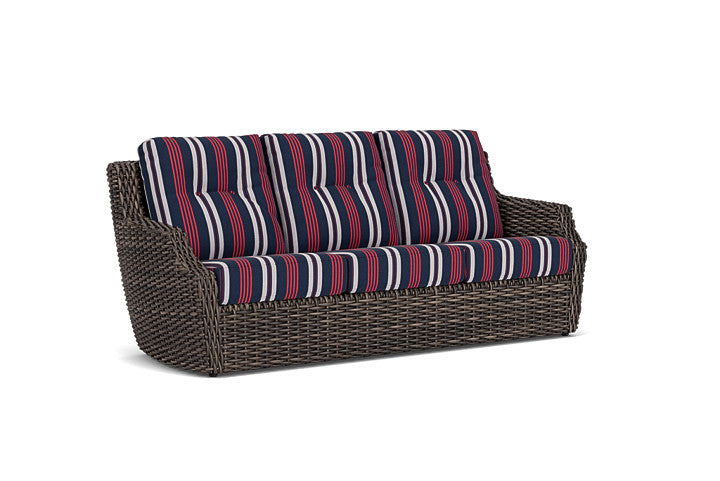 Lloyd Flanders - Largo Sofa In Vintage Oak Finish With Berkely Hall Navy Fabric - 2410554282063 view 1
