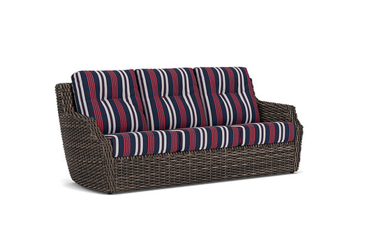 Lloyd Flanders - Largo Sofa In Vintage Oak Finish With Berkely Hall Navy Fabric - 2410554282063 view 1