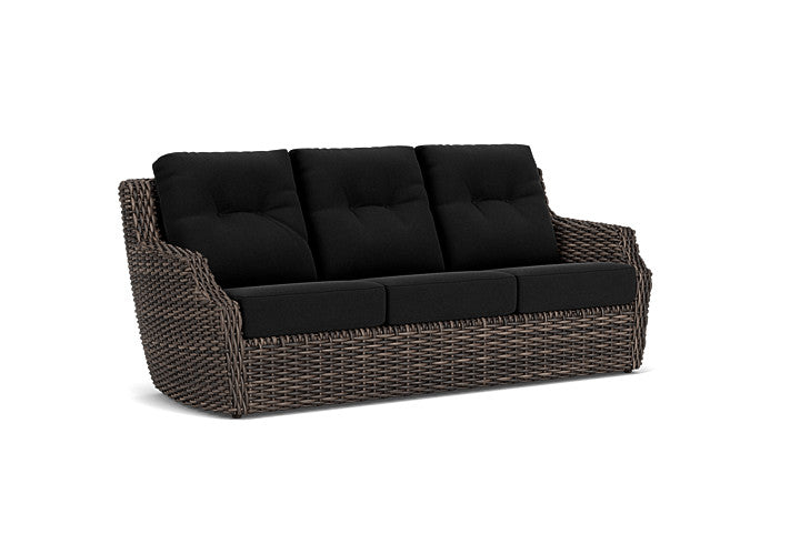 Lloyd Flanders - Largo Sofa In Vintage Oak Finish With Canvas Black Fabric - 241055428157 view 1