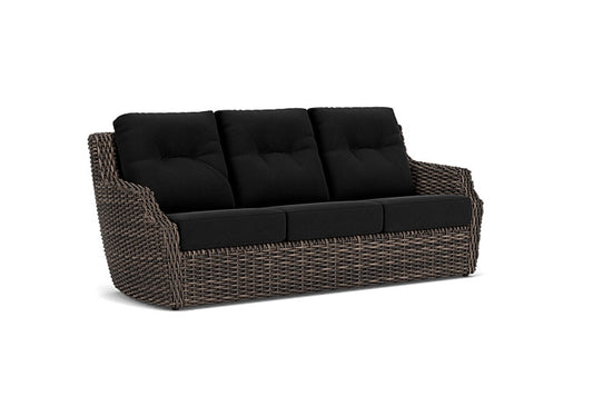 Lloyd Flanders - Largo Sofa In Vintage Oak Finish With Canvas Black Fabric - 241055428157 view 1