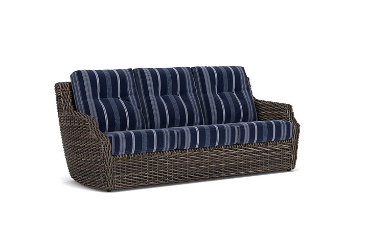 Lloyd Flanders - Largo Sofa In Vintage Oak Finish With Consider Indigo Fabric - 2410554281969 view 1